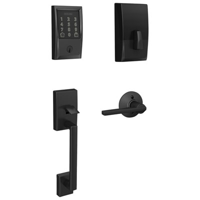 Image of Schlage Encode WiFi Smart Lock Deadbolt & Door Handleset - Matte Black - Only at Best Buy