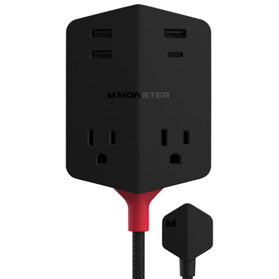Parasurtenseur À 2 Prises À 4 Ports Usb Power Shield De Monster (2Mnac1880B0L2)