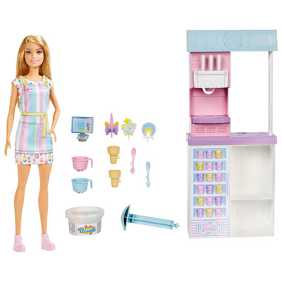 Image of Mattel Barbie Ice Cream Shop Blonde Doll Playset