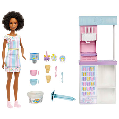 Image of Mattel Barbie Ice Cream Shop Brunette Doll Playset