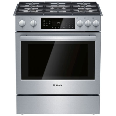 "Open Box - Bosch 30"" 4.8 Cu. Ft. 5-Burner Dual Fuel Range (HDI8056C) - Stainless Steel -Perfect Condition"