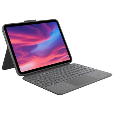 Logitech Combo Touch Keyboard Case for iPad (10th Gen) - Oxford Grey Keyboard Case for Ipad Combo Touch