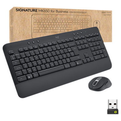Image of Logitech Signature MK650 Bluetooth Keyboard & Mouse Combo - Graphite - French