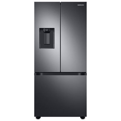 "Open Box - Samsung 30"" 22 Cu. Ft. French Door Refrigerator (RF22A4221SG/AA) - Black - Scratch & Dent"