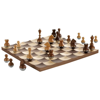 Image of Umbra Wobble Chess Set - Walnut