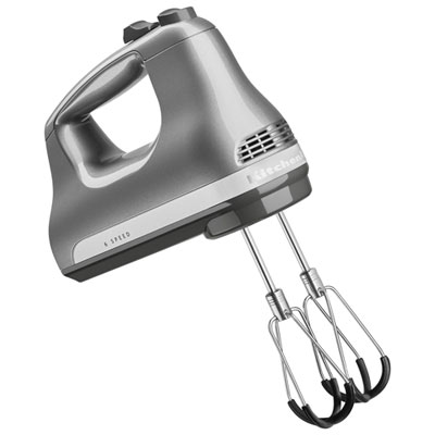 Image of Kitchenaid 6-Speed Hand Mixer With Flex Edge Beaters (KHM6118CU) - Contour Silver