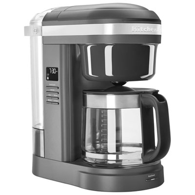 KitchenAid Programmable Drip Coffee Maker - 12-Cup - Matte Charcoal Grey I haven't yet had it long enough to go through a cleaning cycle, but I'm sure it will go smoothly, just like the brew cycles, whether they are timed or not