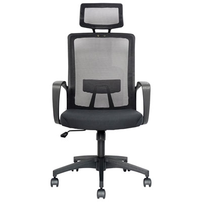 Naz Aspire Full-Back Mesh Office Chair with Headrest - Black Decent Chair