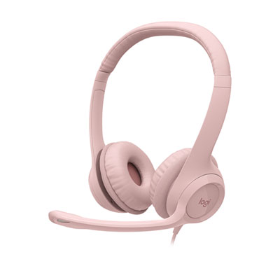 Image of Logitech H390 Wired Headset with Noise Cancelling Microphone - Rose