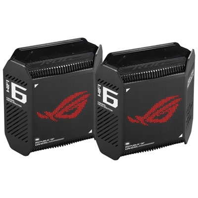 Image of ASUS ROG Rapture GT6 Whole Home Mesh Wi-Fi 6 System (GT6 (B-2-PK)) - 2 Pack - Black