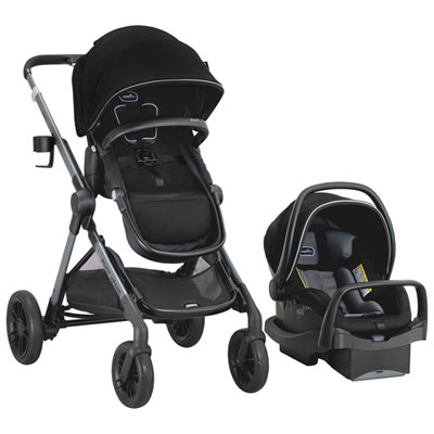 Image of Evenflo Pivot Xpand Modular Stroller with LiteMax Infant Car Seat - Ayrshire Black
