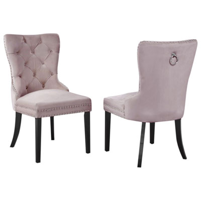Image of Ariel Contemporary Fabric Dining Chair - Set of 2 - Salmon