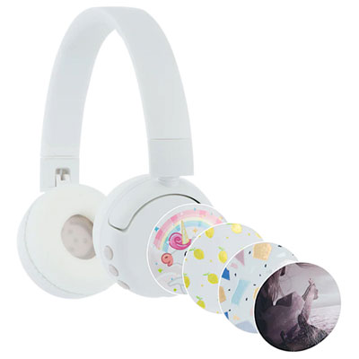Image of BuddyPhones POP Fun On-Ear Bluetooth Headphones - White