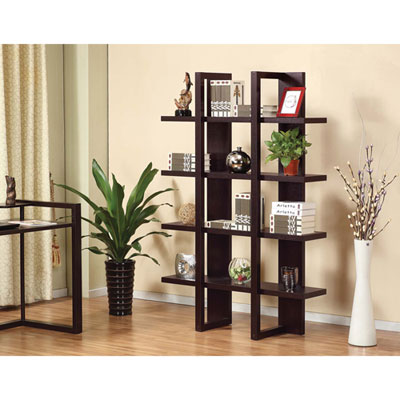 Brassex 71" 4-Shelf Freestanding Bookcase - Black