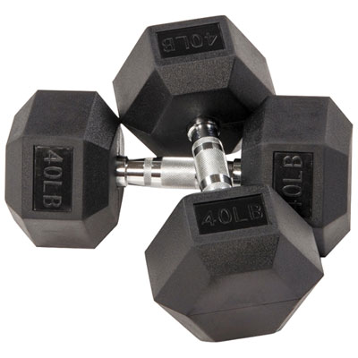 Image of BalanceFrom Rubber Hex Dumbbell - Pair - 40lb