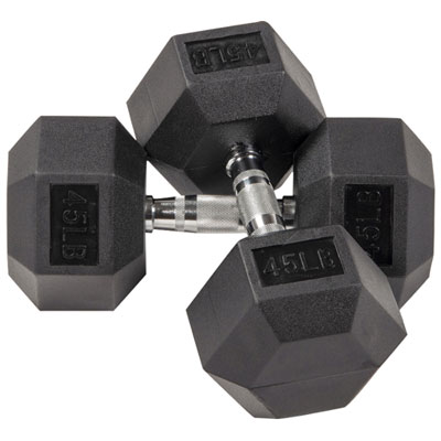 Image of BalanceFrom Rubber Hex Dumbbell - Pair - 45lb