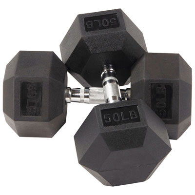 Image of BalanceFrom Rubber Hex Dumbbell - Pair - 50lb