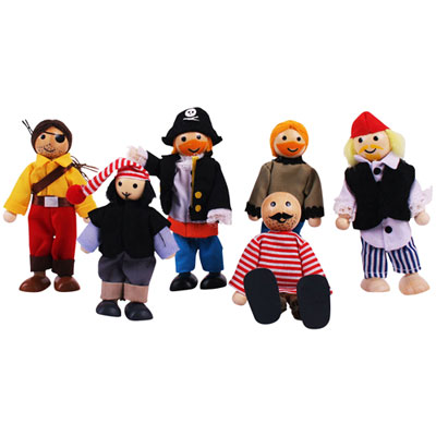 Image of Bigjigs Toys Wooden Pirate Figures