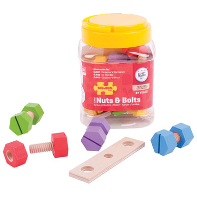 Image of Bigjigs Toys Jar of Wooden Nuts & Bolts