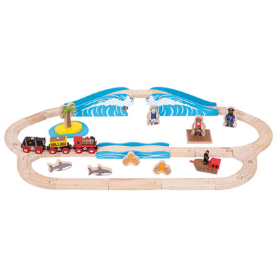 Image of Bigjigs Toys Pirate Wooden Train Set