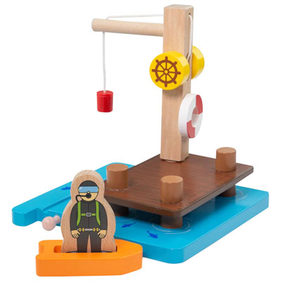 Image of Bigjigs Toys Crane Dock Dingy & Diver Playset