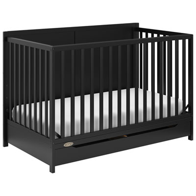 Graco Melrose 5-in-1 Convertible Crib with Drawer - Black The crib is beautiful and super light, I love the drawer at the bottom works great for blankets or extra