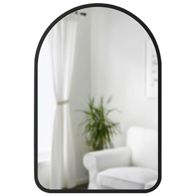 Hub Arched 24" x 36" Wall Mirror - Black