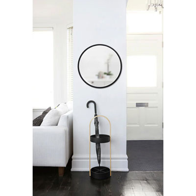 Hub 24" Modern Wall Mirror - Black