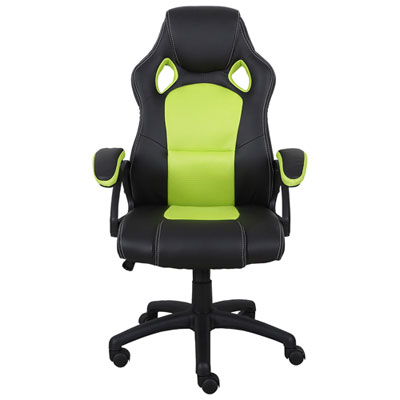 Brassex Jade High-Back Polyester Task Chair - Black/Green