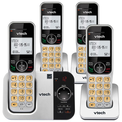 VTech DECT 6.0 4-Handset Cordless Phone with Answering System & Caller ID (CS5329-4) - Silver/Black - Only at Best Buy Great phone system!