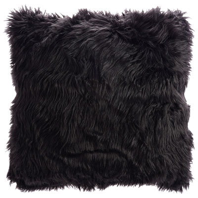 Image of Millano Collection 20   Faux Fur Luxury Decorative Pillow Cushion - Black