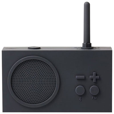 Image of Lexon Tykho 3 FM Radio Splashproof Bluetooth Wireless Speaker - Dark Grey