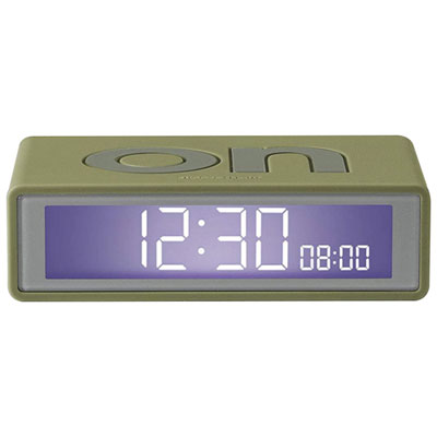Image of Lexon Flip+ Reversible Alarm Clock - Khaki