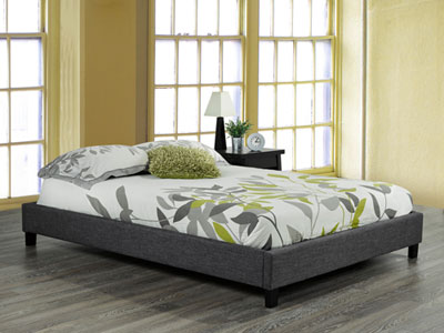 Image of Contemporary Platform Bed - Queen - Grey
