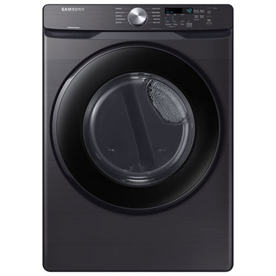 Open Box - Samsung 7.5 Cu. Ft. Electric Dryer (DVE45T6005V/AC) - Black Stainless Steel - Scratch & Dent