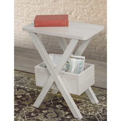 Image of Brassex Contemporary Rectangular Accent Table - White Oak