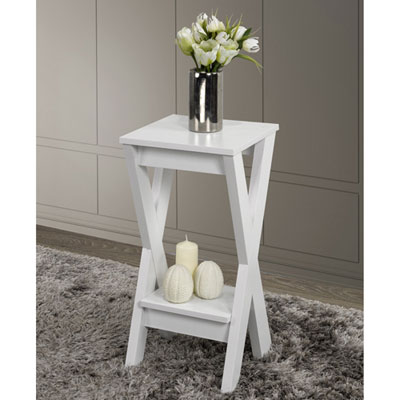 Image of Brassex Contemporary Rectangular Plant Stand - White
