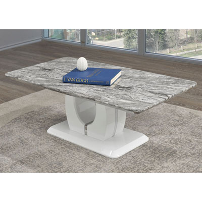 Image of Ella Contemporary Rectangular Coffee Table - White/Grey