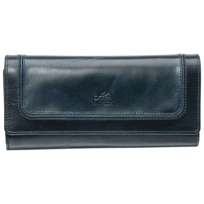 Portefeuille Rfid À Trois Volets En Cuir Véritable South Beach De Mancini - Bleu