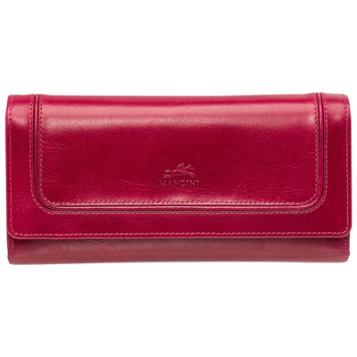 Portefeuille Rfid À Quatre Volets En Cuir Véritable South Beach De Mancini - Rose