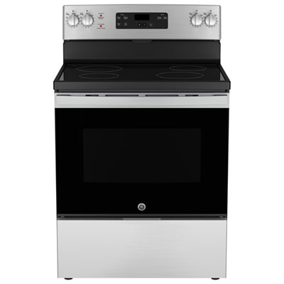Image of GE 30   5.0 Cu. Ft. Freestanding Electric Range (JCBS630SVSS) - Stainless Steel