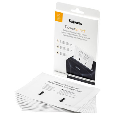 Fellowes Performance+ Lubricant Sheets - 10 Pack Excellent Lubricant Sheets