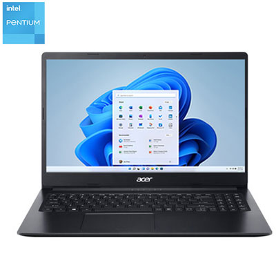 Image of Acer Aspire 3 15.6   Laptop - Black (Pentium N5030/256GB SSD/8GB RAM/Windows 11)