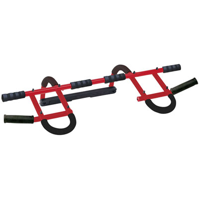 Image of Iron Body Fitness PRCTZ Multi-Gym Doorway Pull-Up Bar - Red/Black