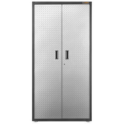 Image of Gladiator Steel Office Storage Cabinet (GAJG36FDYG) - Silver Tread