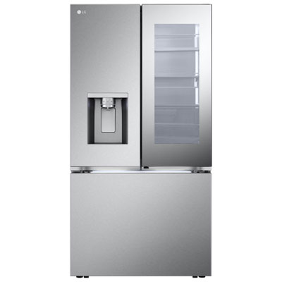 LG 36" 26 cu. ft. Smart Mirror InstaView Counter-Depth MAX French Door Refrigerator w/ Ice Dispenser - Stainless Best refrigerator