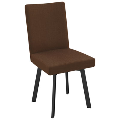 Image of Elmira Contemporary Polyester Dining Chair - Cinnamon Brown/Black