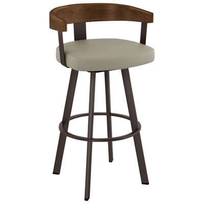 Tabouret De Bar Contemporain À Hauteur De Comptoir Lars - Grège/brun Pâle/brun Foncé