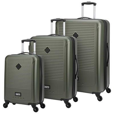 Image of Roots Baffin 3-Piece Hard Side Expandable Luggage Set - Olive - Only at Best Buy