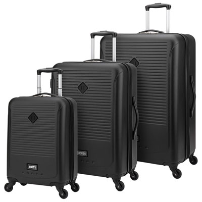 Image of Roots Baffin 3-Piece Hard Side Expandable Luggage Set - Black - Only at Best Buy